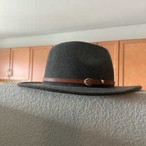 Gray Hat with Brown Band